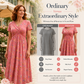 🌺👗Dámské šaty s výstřihem do V, květinovým vzorem a zkrouceným pasem