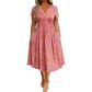 🌺👗Dámské šaty s výstřihem do V, květinovým vzorem a zkrouceným pasem