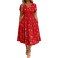 🌺👗Dámské šaty s výstřihem do V, květinovým vzorem a zkrouceným pasem