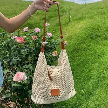 👜 49% SLEVA NYNÍ! Prostorná letní taška z tkaného designu – lehká, vzdušná & perfektní na pláž, trhy a brunch – váš nový prázdninový favorit ☀️🌊