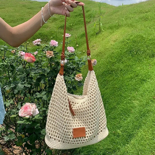 👜 49% SLEVA NYNÍ! Prostorná letní taška z tkaného designu – lehká, vzdušná & perfektní na pláž, trhy a brunch – váš nový prázdninový favorit ☀️🌊