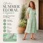 👗✨ Vintage šaty s květinovým vzorem, délka ke kolenům, výstřih do V, rukávy se šňůrkou a kapsy – lehké, prodyšné, 8 barev, velikosti S–3XL 🌸🌿