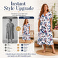 👗✨ Vintage šaty s květinovým vzorem, délka ke kolenům, výstřih do V, rukávy se šňůrkou a kapsy – lehké, prodyšné, 8 barev, velikosti S–3XL 🌸🌿