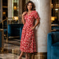 👗✨ Vintage šaty s květinovým vzorem, délka ke kolenům, výstřih do V, rukávy se šňůrkou a kapsy – lehké, prodyšné, 8 barev, velikosti S–3XL 🌸🌿