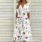 👗✨ Vintage šaty s květinovým vzorem, délka ke kolenům, výstřih do V, rukávy se šňůrkou a kapsy – lehké, prodyšné, 8 barev, velikosti S–3XL 🌸🌿