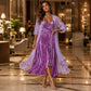 ⭐👗 Sada květinových maxi šatů a pleteného kardiganu – krajková patchwork a vlající sukně pro přirozenou eleganci ✨