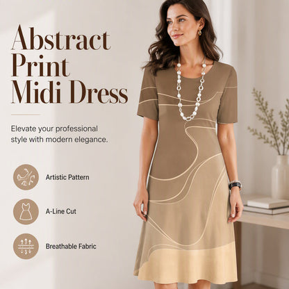 👗 Dámské šaty do A-linky s abstraktním vzorem