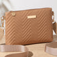 🎉 Výprodej 2026 — Přes 37 100 prodaných kusů!👜 Dámská kabelka s vlnitým reliéfem, crossbody set se širokým popruhem, do města