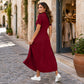 👗 Dámské ležérní šaty maxi s jednobarevným zipem – bez námahy elegantní a každodenně pohodlné