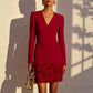 ⏰🔥 49% SLEVA! 🌹👗 Elegantní dámské šaty s výstřihem do V a dlouhým rukávem – ženský květinový detail a sofistikovaný styl