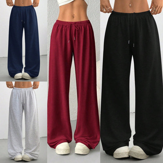 👕 Dámské pohodlné tepláky se širokými nohavicemi se šňůrkou