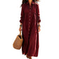 👗✨ Lněné košilové maxi šaty s límcem typu revers, knoflíky vpředu, střih do tvaru A s plisami — 6 barev, velikosti S–3XL — elegantní, vzdušné, univerzální 👗