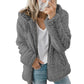 Dámská bundа s kapucí na zip z fuzzy materiálu