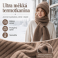 Dámská integrovaná plush pletená šála s kapucí